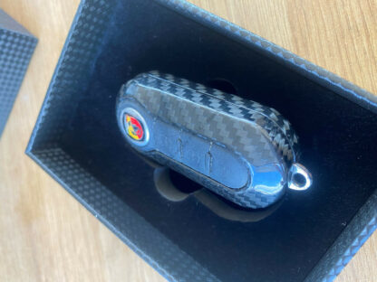 Replacement Remote Key Cover for Abarth Fiat 500 595 Punto - Carbon Fibre - Image 2