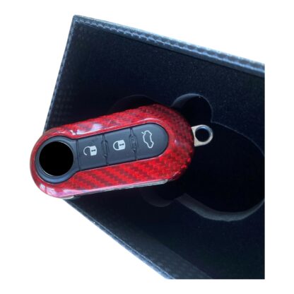 Replacement Remote Key Cover for Abarth Fiat 500 595 Punto - Carbon Fibre - Image 11