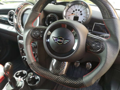 Gen 2 - MINI Carbon Fibre Steering Wheel Trim Spoke Covers - R55 R56 R57 R58 R59 R60 R61 - Image 4