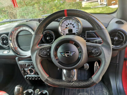 Gen 2 - MINI Carbon Fibre Steering Wheel Trim Spoke Covers - R55 R56 R57 R58 R59 R60 R61 - Image 6