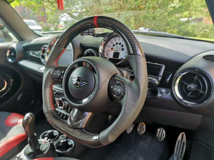 Gen 2 - MINI Carbon Fibre Steering Wheel Trim Spoke Covers - R55 R56 R57 R58 R59 R60 R61 - Image 5