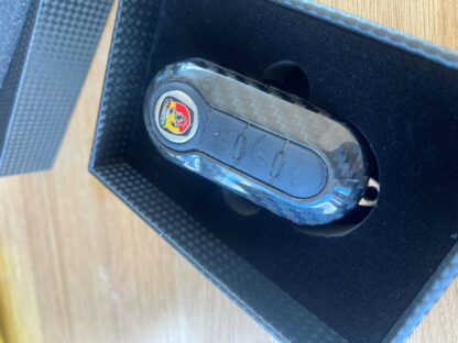 Replacement Remote Key Cover for Abarth Fiat 500 595 Punto - Carbon Fibre - Image 3