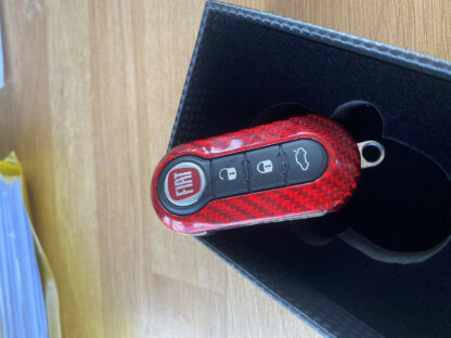 Replacement Remote Key Cover for Abarth Fiat 500 595 Punto - Carbon Fibre - Image 7