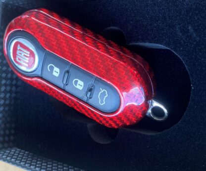 Replacement Remote Key Cover for Abarth Fiat 500 595 Punto - Carbon Fibre - Image 5