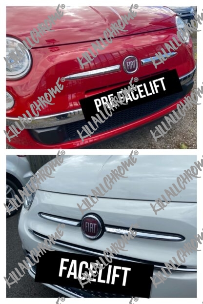 Fiat 500 - Front Badge Whiskers Cover - Logo Frame - Image 2