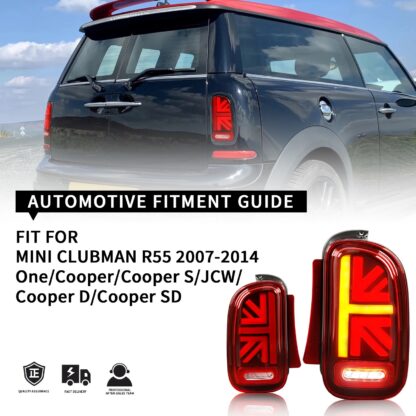 R55 MINI Clubman Black Union Jack Tail Lights 2007-2014 Red or Black Smoked - Image 9