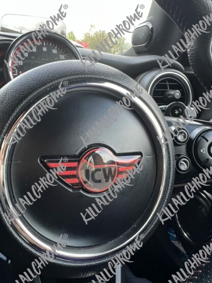 MINI Steering Wheel Badge Gel Sticker - JCW Logo - Fits ALL MINIs - Image 2