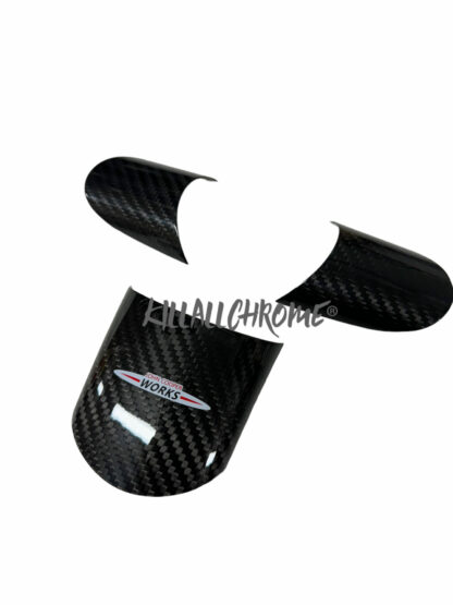 MINI Gen 1 Steering Wheel Spoke Covers With JCW Logo - R50 R52 R53 - Genuine Carbon Fibre