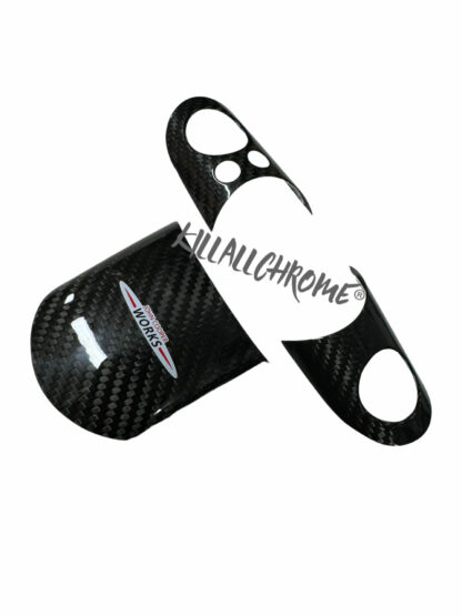 MINI Gen 1 Steering Wheel Spoke Covers With JCW Logo - R50 R52 R53 - Genuine Carbon Fibre - Image 4