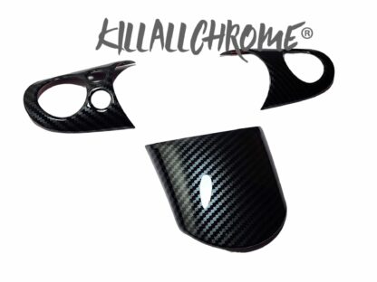 Mini Gen 1 Steering Wheel Spoke Covers - R50 R52 R53 -  Multi Function Holes - Gloss Black Matt Black Carbon Look - Image 7