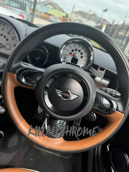 Mini Gen 2 Steering Wheel Spoke Covers Gloss Black, Carbon Look, Matt Black R55 R56 R57 R58 R59 R60 R61 - Image 10