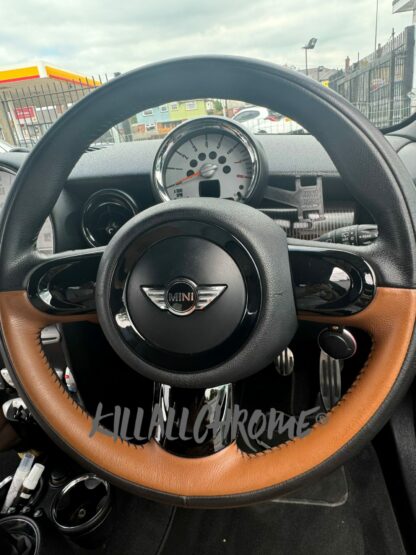 Mini Gen 2 Steering Wheel Spoke Covers + Ring Combo Gloss Black, Carbon Look, Matt Black R55 R56 R57 R58 R59 R60 R61 - Image 8