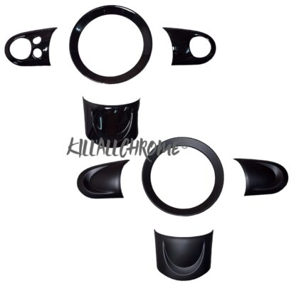 Mini Gen 2 Steering Wheel Spoke Covers + Ring Combo Gloss Black, Carbon Look, Matt Black R55 R56 R57 R58 R59 R60 R61