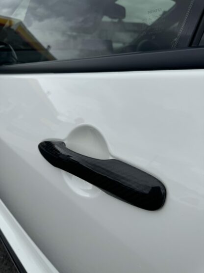 Toyota Yaris GR Genuine Carbon Fibre Door Handle Covers Black Normal Twill - Image 13