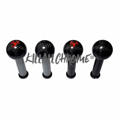 Black Real Carbon Gear Knob - Abarth - Fiat - All Manual Models - Scorpion Logo