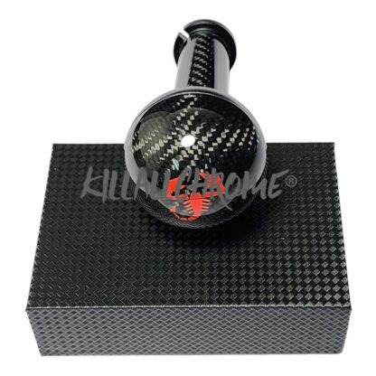 Black Real Carbon Gear Knob - Abarth - Fiat - All Manual Models - Scorpion Logo - Image 18