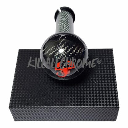 Black Real Carbon Gear Knob - Abarth - Fiat - All Manual Models - Scorpion Logo - Image 15