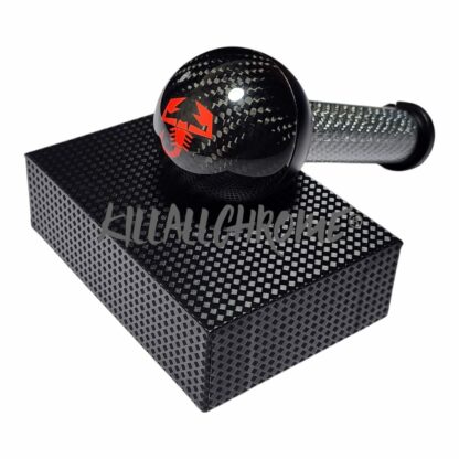 Black Real Carbon Gear Knob - Abarth - Fiat - All Manual Models - Scorpion Logo - Image 14