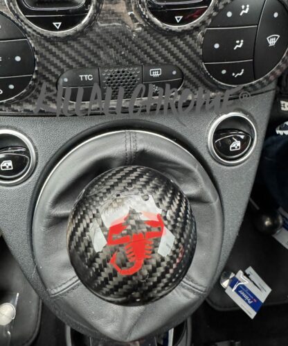 Black Real Carbon Gear Knob - Abarth - Fiat - All Manual Models - Scorpion Logo - Image 32