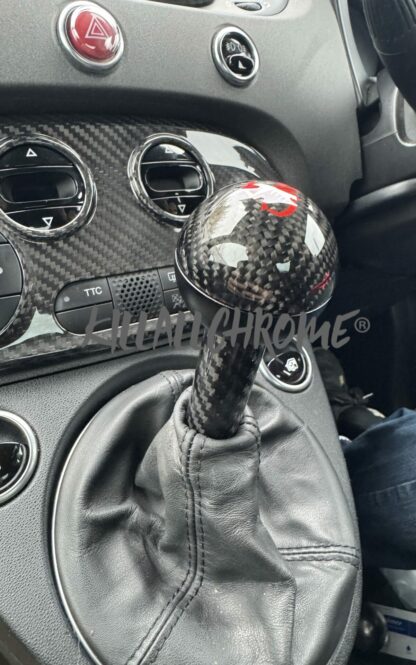 Black Real Carbon Gear Knob - Abarth - Fiat - All Manual Models - Scorpion Logo - Image 34