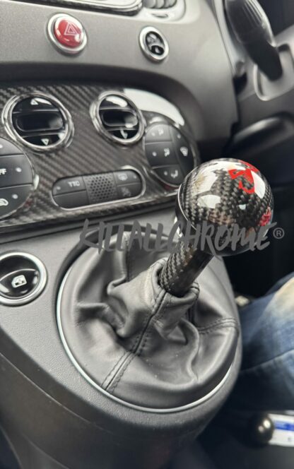 Black Real Carbon Gear Knob - Abarth - Fiat - All Manual Models - Scorpion Logo - Image 36