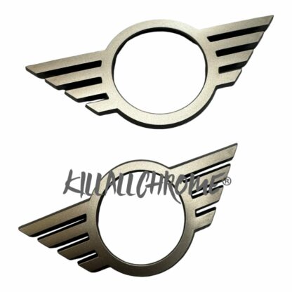 MINI Frozen Brass Badge Covers Front + Rear F55 F56 F57 LCI